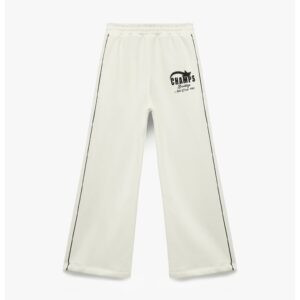 Pantaloni de trening din amestec de bumbac - Alb fildes