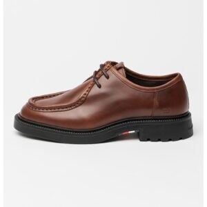Pantofi din piele cu logo discret - Caramel