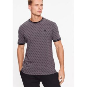 Tricou cu guler la baza gatului si imprimeu logo -