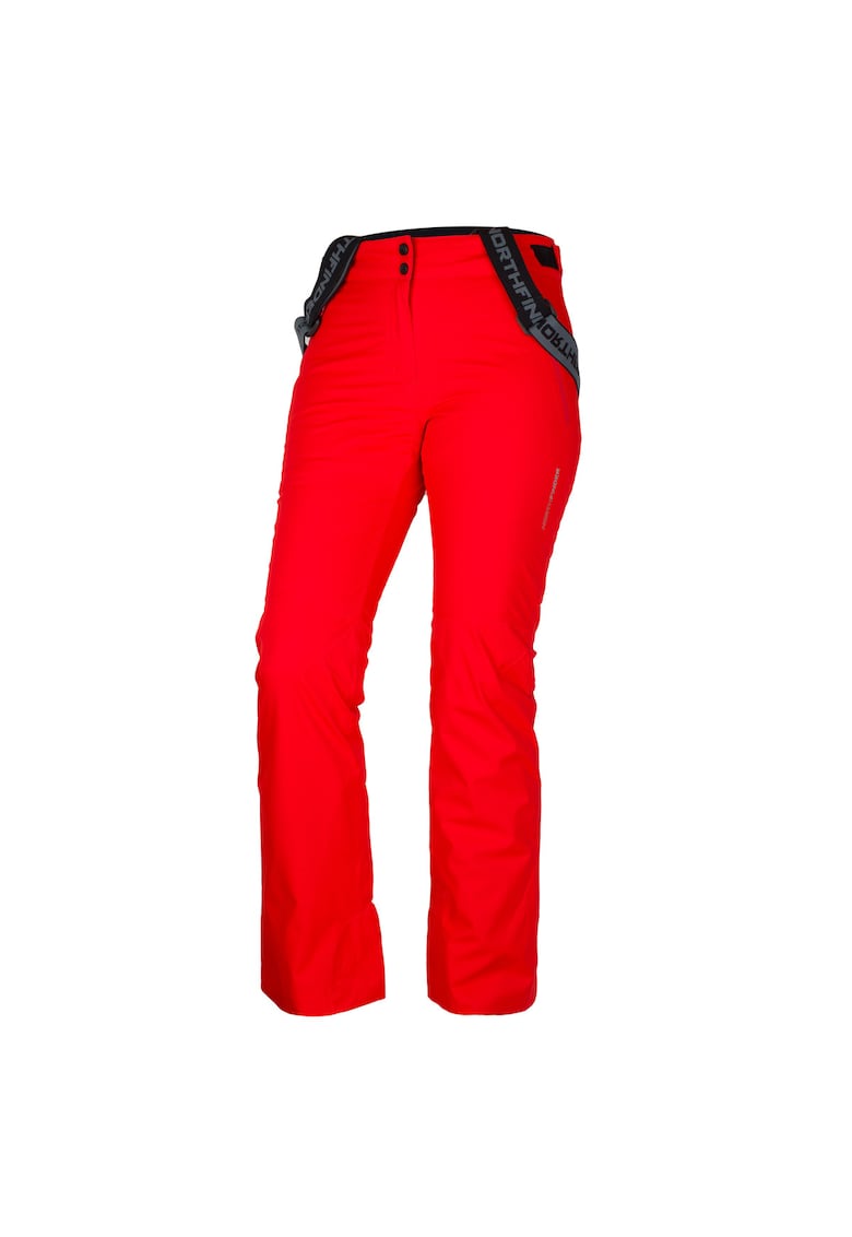 Pantaloni schi 10K/10K cu bretele dama Tamera - Rosu