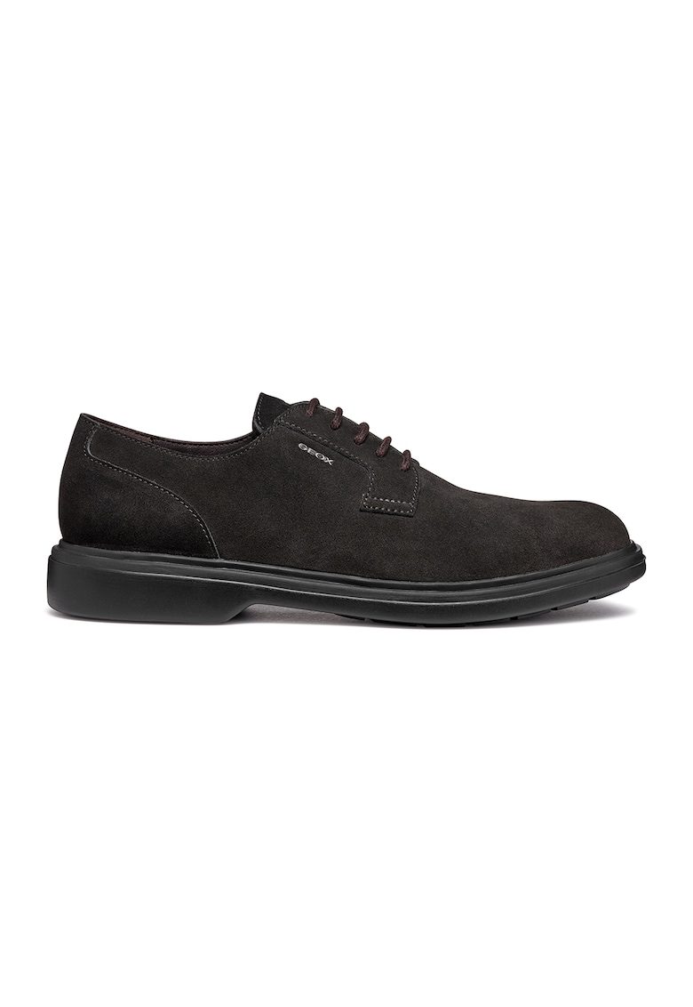Pantofi derby de piele intoarsa - Gri antracit