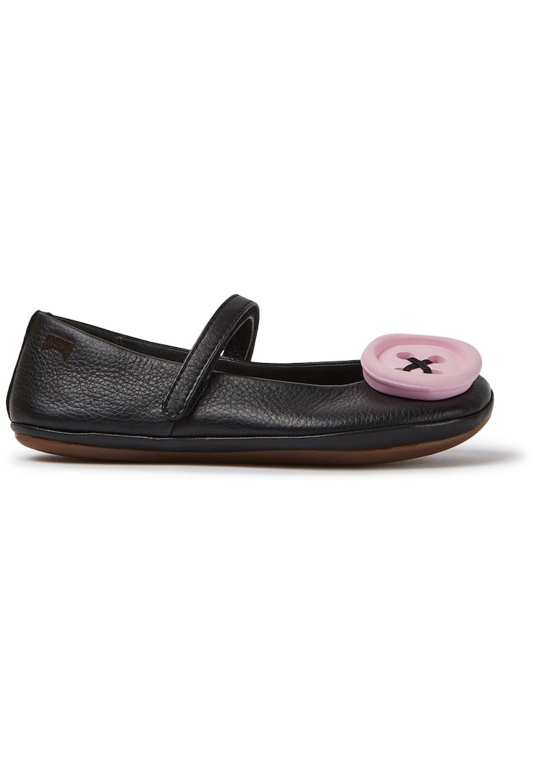 Pantofi cu nasturi decorativi Twins 695 - Negru stins