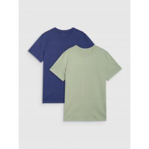 Set 2 tricouri sport barbati bumbac - verde/albastru