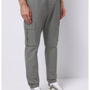 Pantaloni cargo cu snur in talie - Gri inchis