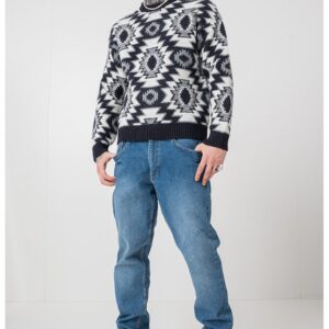 Pulover cu model Bloomfield - Alb/Negru/Gri