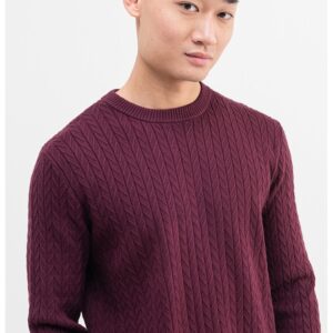 Pulover uni tricotat - Violet tyrian
