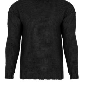 Pulover uni cu guler inalt - Negru