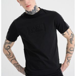 Tricou cu logo stantat - Negru