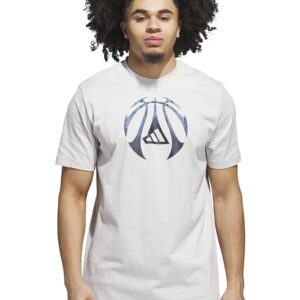 Tricou din bumbac cu decolteu la baza gatului pentru baschet - Alb/Negru