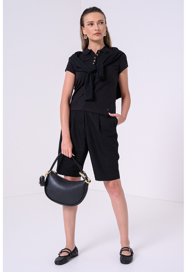Tricou polo din amestec de bumbac - Negru