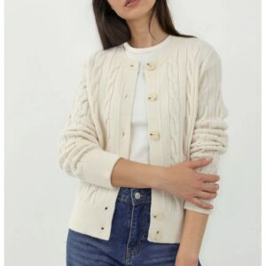 Cardigan - cu nasturi - pulover dama - Fildes Natural -