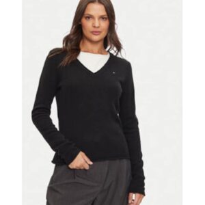 Pulover Dama -  Negru - 100% lana reciclata - Negru