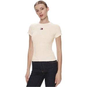 Tricou dama  DW0DW17881-YBH Ecru Bumbac/elastan - Ecru