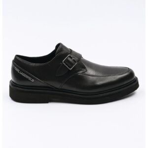 Pantofi derby din piele cu catarama - Negru