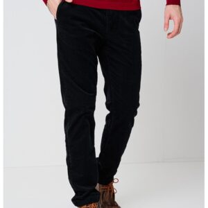 Pantaloni regular-fit din bumbac cu model uni - Albastru ultramarin