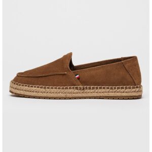 Espadrile din piele intoarsa cu model uni - Maro