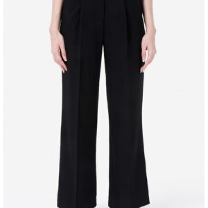 Pantaloni ampli cu talie inalta - Negru