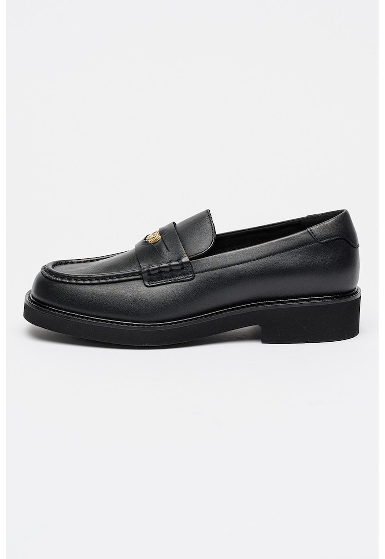 Pantofi loafer uni de piele - Negru