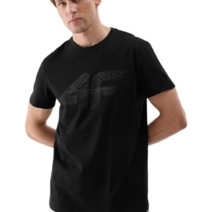 Tricou barbati maneca scurta - negru - bumbac - croiala regulata