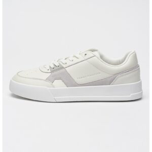 Pantofi sport din piele si piele intoarsa Court - Alb/Gri
