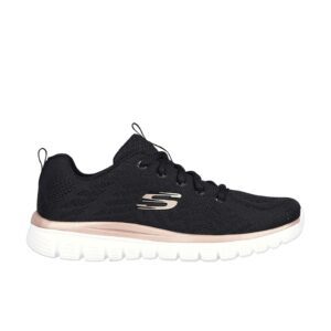 Pantofi sport din plasa tricotata Graceful Get Connected - Negru/Roz