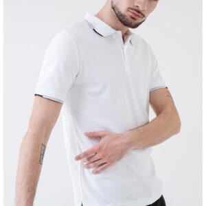 Tricou polo de bumbac organic - Alb murdar
