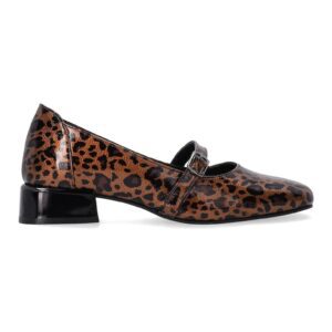 Pantofi Mary Jane din piele lacuita - Maro