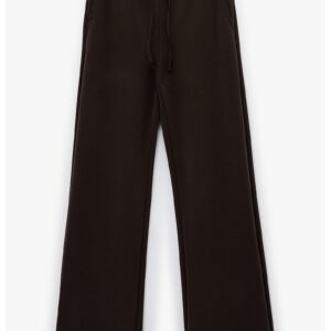 Pantaloni de trening din amestec de lyocell cu snururi - Maro inchis
