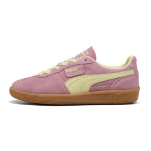 Pantofi sport Palermo de piele intoarsa si piele - Galben pai/Roz