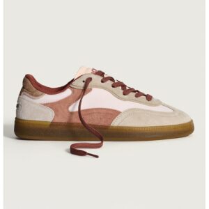 Pantofi sport low-cut cu garnituri de piele - Rosu stins/Alb murdar/Roz prafuit