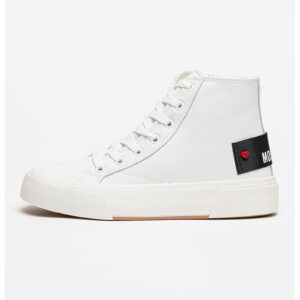 Pantofi sport de piele cu logo - Alb optic
