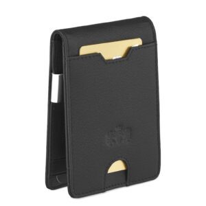 Portofel barbati - ® - ZG-X1-F2 - Piele naturala - 11x8x1.5 cm - Negru
