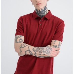 Tricou polo din bumbac cu monograma brodata discreta