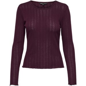 Bluza cu maneci lungi ONLCARLOTTA - Visiniu