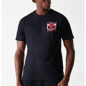 Tricou cu decolteu la baza gatului si imprimeu pe spate - Negru