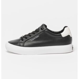 Pantofi sport de piele si piele ecologica - Negru/Alb optic