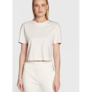 Tricou crop casual - Bej deschis