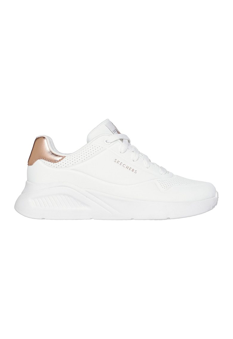 Pantofi sport Uno Lite - Shimmer Along cu garnituri cu aspect metalizat - Alb optic/Bronz