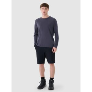 Pantaloni scurti de trekking elastici - negru - material sintetic