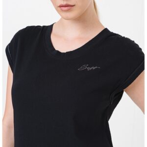 Tricou cu decolteu rotund Elai - Negru