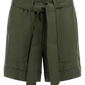 Pantaloni scurti uni din lyocell - Kaki