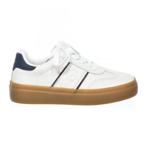 Pantofi sport low-cut de piele ecologica - Alb/Gri carbune