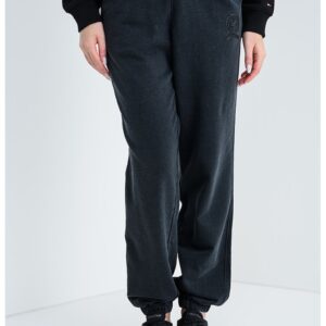 Pantaloni de trening cu talie elastica inalta - Negru stins