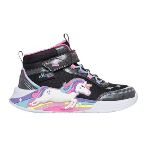 Pantofi sport cu aspect stralucitor si lumina led Unicorn Chaser - Negru/Roz/Albastru