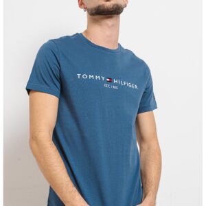 Tricou din bumbac cu broderie logo - Alb/Albastru inchis/Albastru