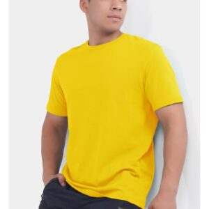 Tricou cu maneca scurta din bumbac pentru barbati - Galben