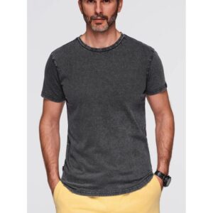 Tricou cu efect decolorat OM-TSWT-0116 - Negru