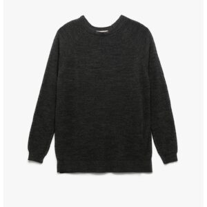 Pulover uni cu decolteu rotund - Negru stins