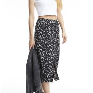 Tricou crop slim fit cu aspect striat - Alb