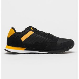 Pantofi sport din piele intoarsa si material textil cu logo - Negru/Portocaliu